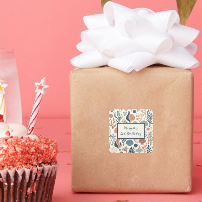 Under Havsdagen, havsvikarna Mönster Fyrkantigt Klistermärke (Part)