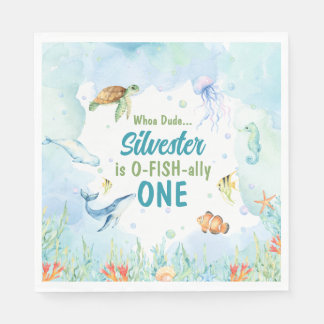 Under havsfödelsedagen Napkins Pappersservett