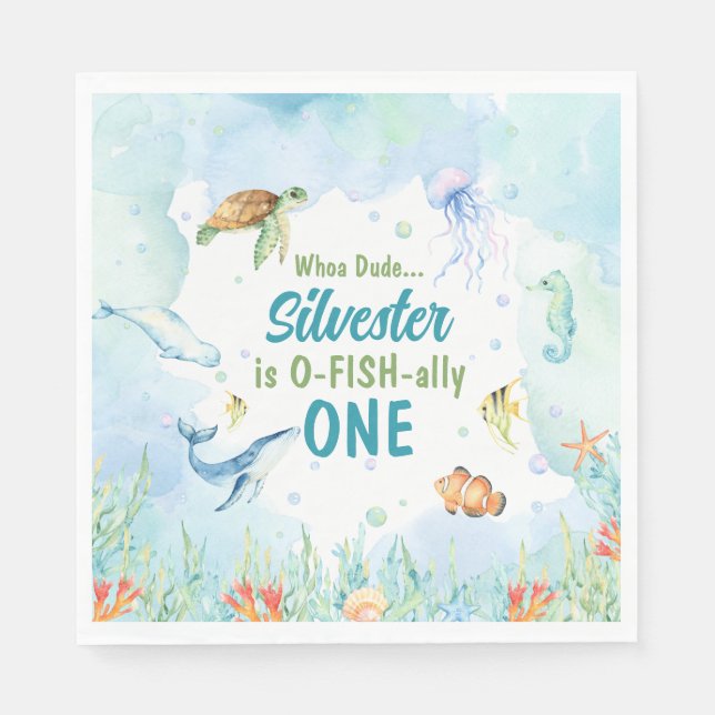 Under havsfödelsedagen Napkins Pappersservett (Framsidan)