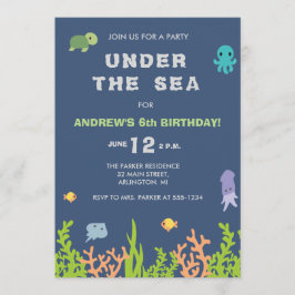 Under havsfödelsedagsfest inbjudan