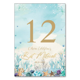 Under havsstranden Bat mitzvah 12:e 13:e födelseda Bordsnummer