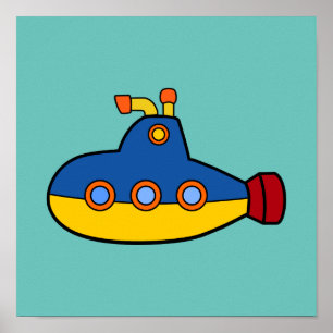 Under havstemat Illustration av ubåtar Poster