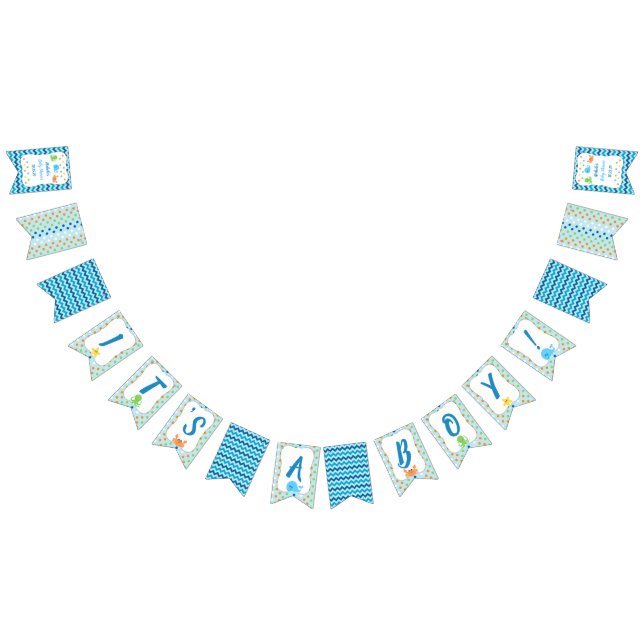 Under havsval är det ett pojkebaby showerbaner vimplar (Alla)