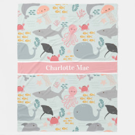 Under havsvännerna Mönster Fleecefilt