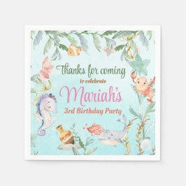 Under havsvattenfärgen Födelsedag Pappersservett