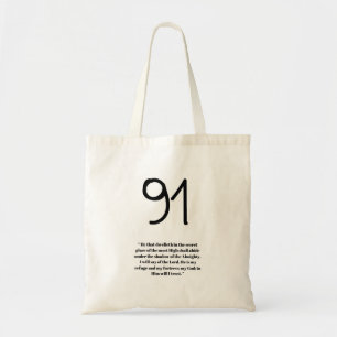 Under His Wings Psalm 91 Tote Bag Tygkasse
