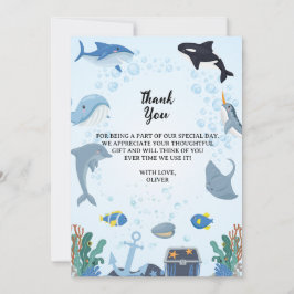 Under inbjudan till Havets födelsedag: tackkort