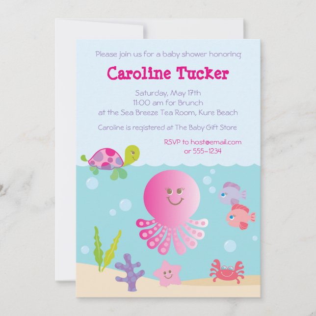 Under inbjudan till Sea Baby Shower (Framsida)