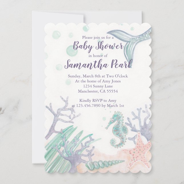 Under inbjudan till Sea Baby Shower (Framsida)
