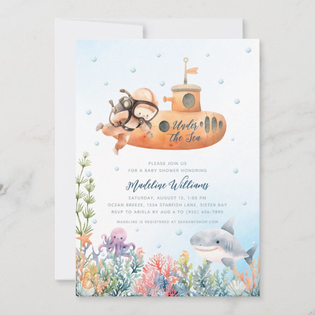Under inbjudan till Sea Baby Shower (Framsida)