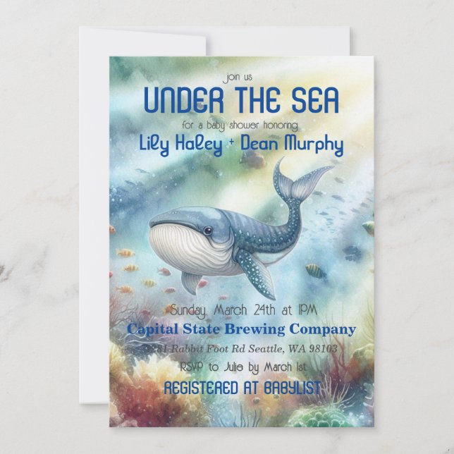 Under inbjudan till Sea Baby Shower (Framsida)