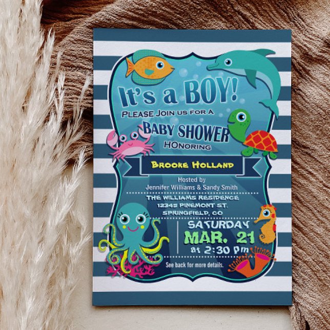 Under inbjudan till Sea Boy Baby Shower (Skapare uppladdad)