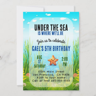 Under inbjudan till Sea Boy Barns födelsedag Party