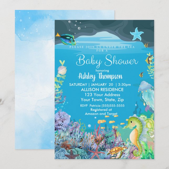 Under inbjudan till Sea Boys Baby Shower (Fram/baksida)