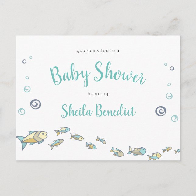 Under inbjudan till Sea Cute Ocean Baby Shower (Framsida)