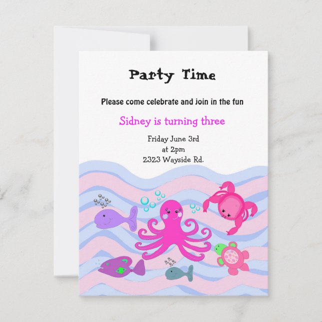 Under inbjudan till Sea Girls Birthday (Framsida)