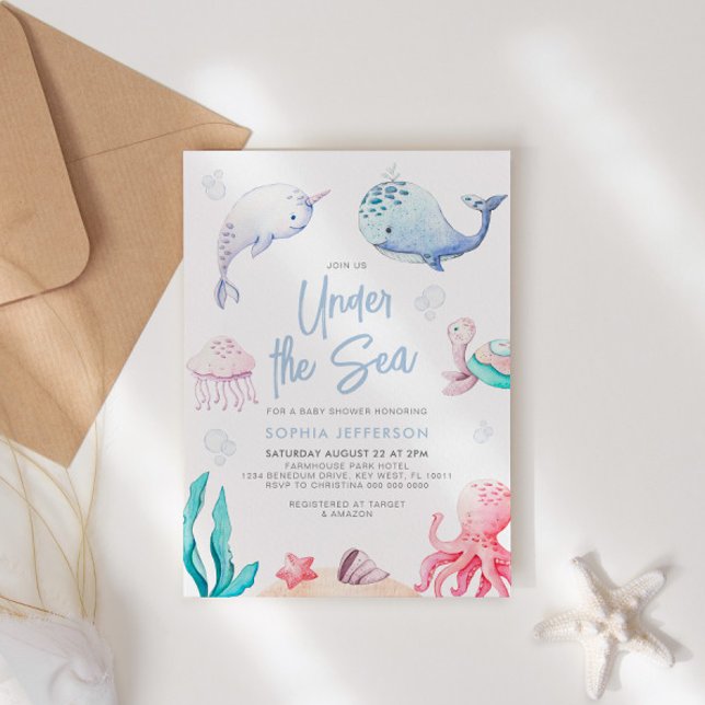 Under inbjudan till Sea Nautical Baby Shower (Skapare uppladdad)