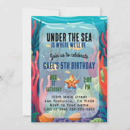 Under inbjudan till Sea Ocean Animal Boy Birthday