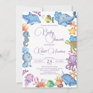 Under inbjudan till Sea Ocean Animals Baby Shower