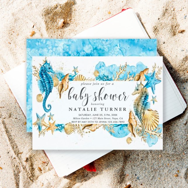 Under inbjudan till Sea Seahorse Baby Shower (Skapare uppladdad)