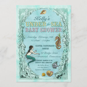 Under inbjudan till Sea Sjöjungfru Baby Shower