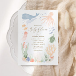 Under inbjudan till Sea Watercolor Baby Shower