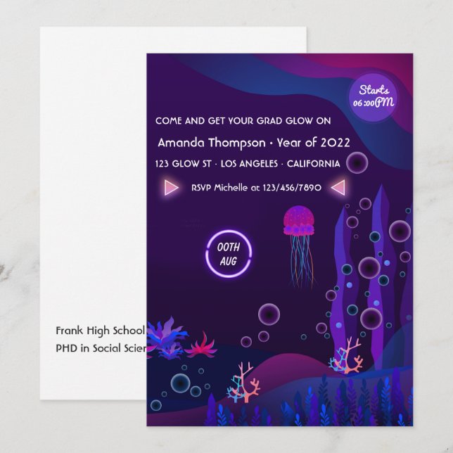 Under inbjudan till Studentfest av havsströmmar (Fram/baksida)