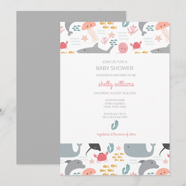 Under inbjudan till vännerna vid havet Mönster (Fram/baksida)