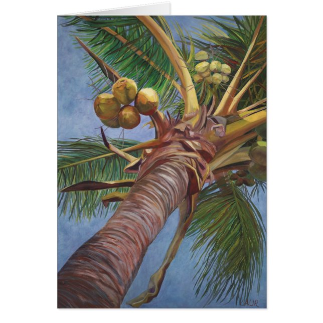 Under kokosnötträd hälsningskort (Framsidan)