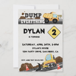 Under konstruktion Party Lastbil Inbjudningar