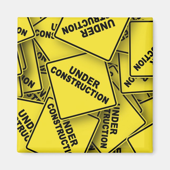 Under konstruktionstecken magnet (Framsidan)