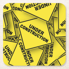 Under konstruktionstecken underlägg papper kvadrat