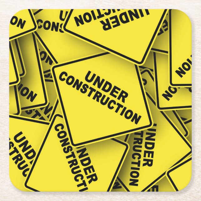 Under konstruktionstecken underlägg papper kvadrat (Framsidan)