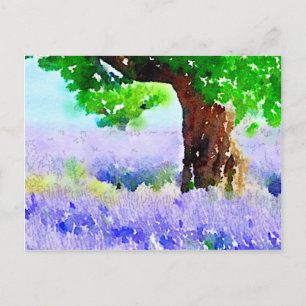 Under Lavender Träd Vykort