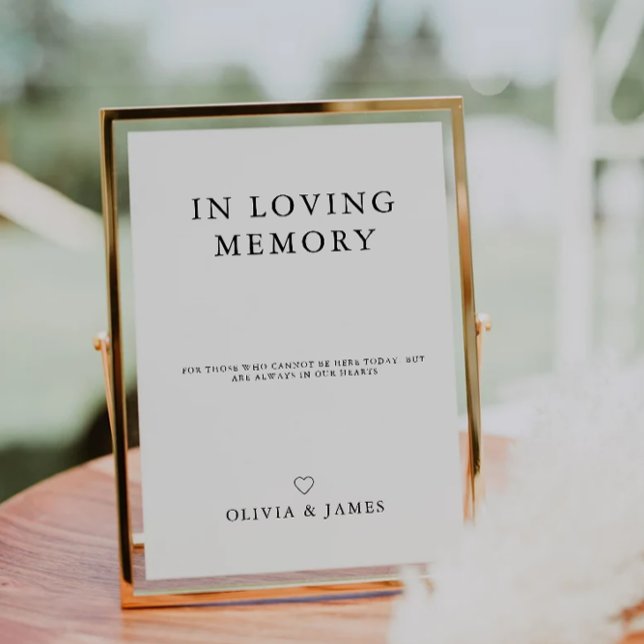 Under Loving Memory Sign,Minimalist Memorial Sign. Inbjudningar (In Loving Memory Sign,Minimalist Memorial Sign, Invitation)