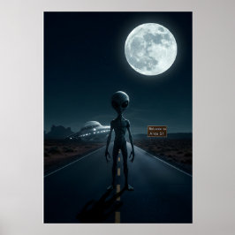 Under Lunar Glow: UFO Crash Landing Poster