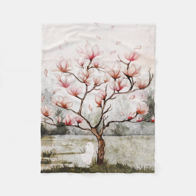 Under Magnolia Träd Fleecefilt (Framsidan)