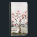 Under Magnolia Träd Plånboksfodral För Samsung Galaxy S5<br><div class="desc">En vattenfärgsmålning i Freya beundrar magnolia träd i fullt-blomman för vår</div>