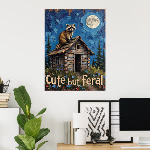 Under Måne: Raccoons högperch Poster