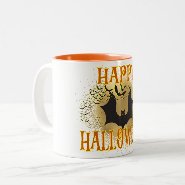 Under Måne Spell, Happy halloween Beckons! Två-Tonad Mugg (Framsida vänster)