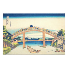Under Mannen Bridge Hokusai Ukiyo-e Japansk konst Fototryck
