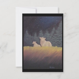 Under Midnatt Himlar - BLANK Note Card Tack Kort