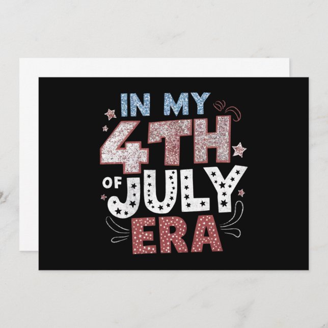 Under min 4:e juli Era USA Patriotic Inbjudningar (Fram/baksida)