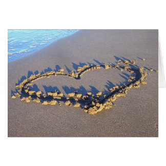 under min paraply/hjärta i sanden hälsningskort