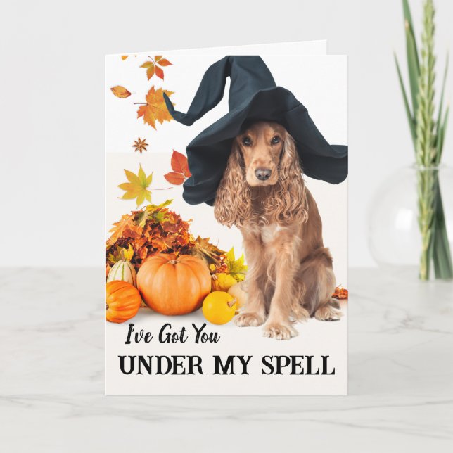 Under min spell Halloween Cocker Spanska Kort (Framsida)