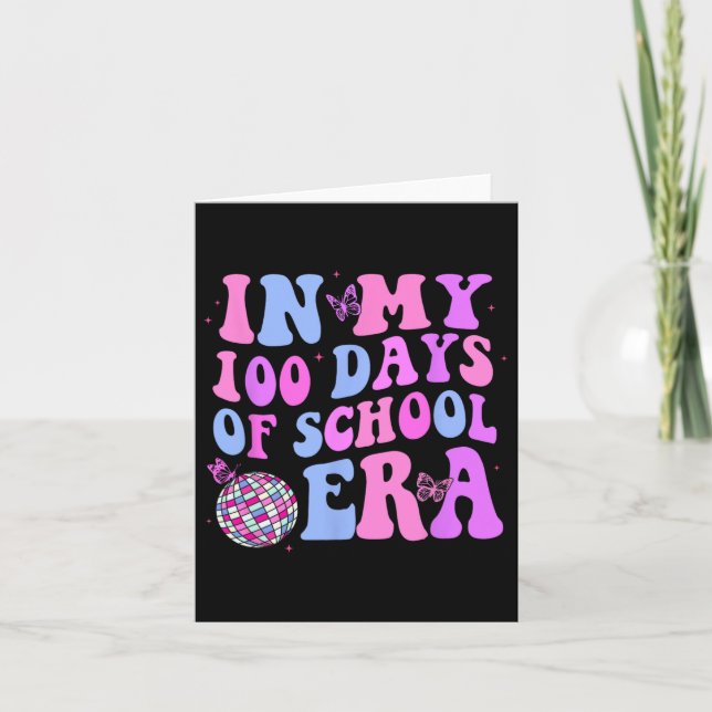 Under mina 100 dagar av skolera Retro Disco 100 da Kort (Framsida)