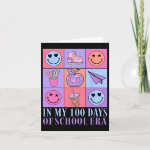 Under mina 100 dagar av skolera Retro Disco 100 da Kort