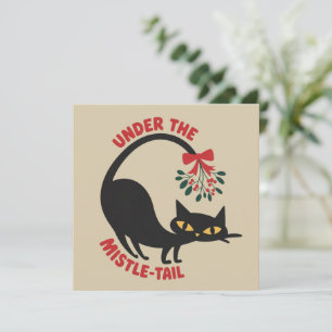 Under misteln Catmas Retro Midcentury Katt Julkort