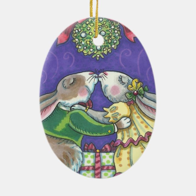 Under Mistletoe CHRISTMAS RABBITS ORNAMENT (Baksidan)