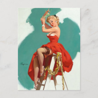 Under Mistletoe Pin Up Vykort